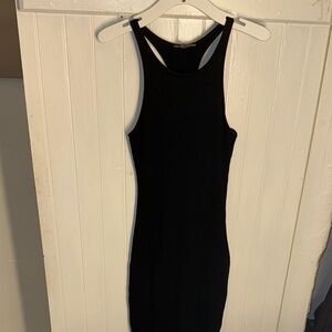 Black Ribbed Body-con Dress